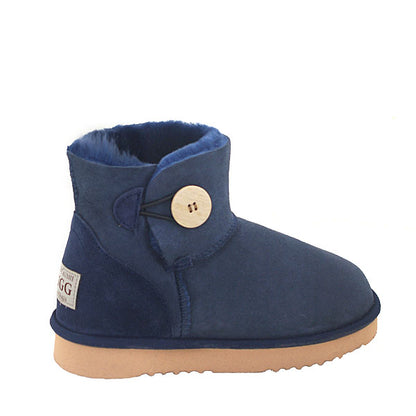 Button Wraps Mini Ugg Boots - Navy