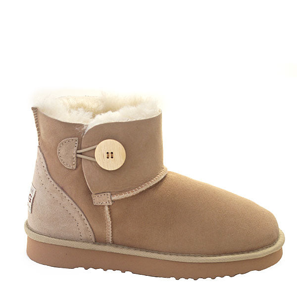 Button Wraps Mini Ugg Boots - Sand