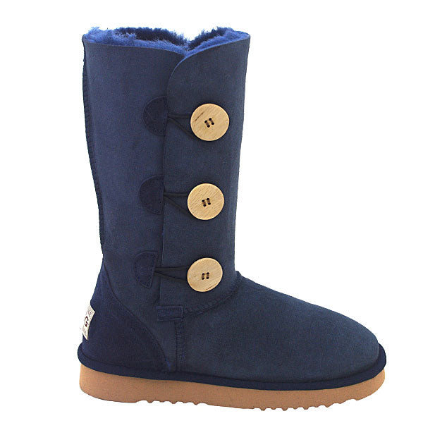 Tall Three Button Ugg Boots Navy