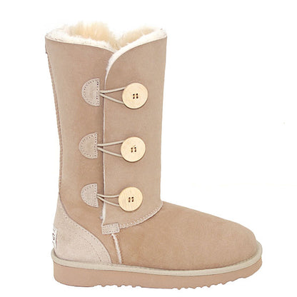 Tall Three Button Ugg Boots Sand