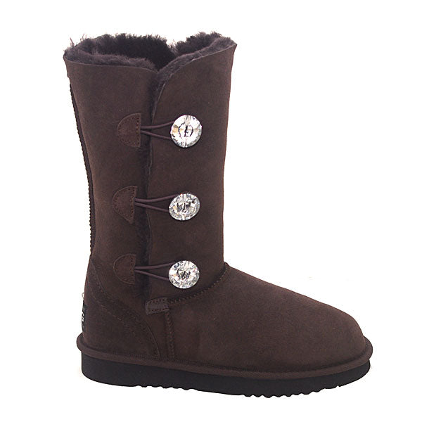 Crystal Button Ugg Boots Chocolate