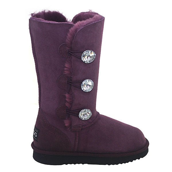 Crystal Button Ugg Boots Plum