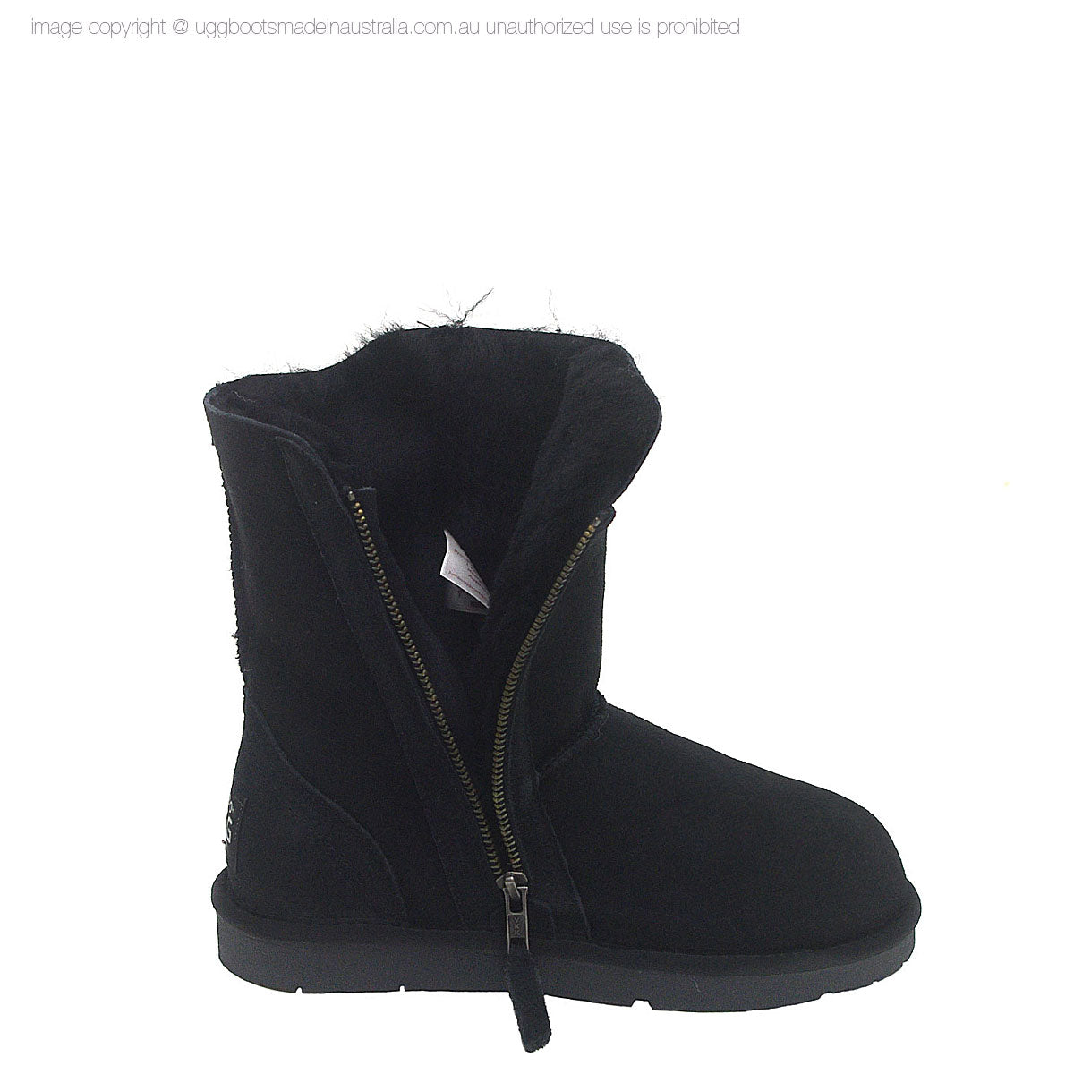 Short Zip Ugg Boots Black