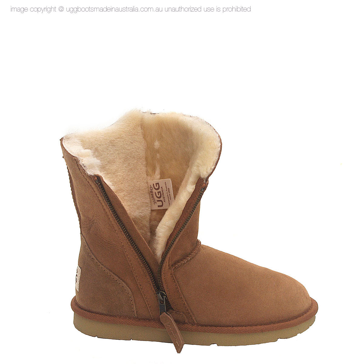 Short Zip Ugg Boots Chestnut