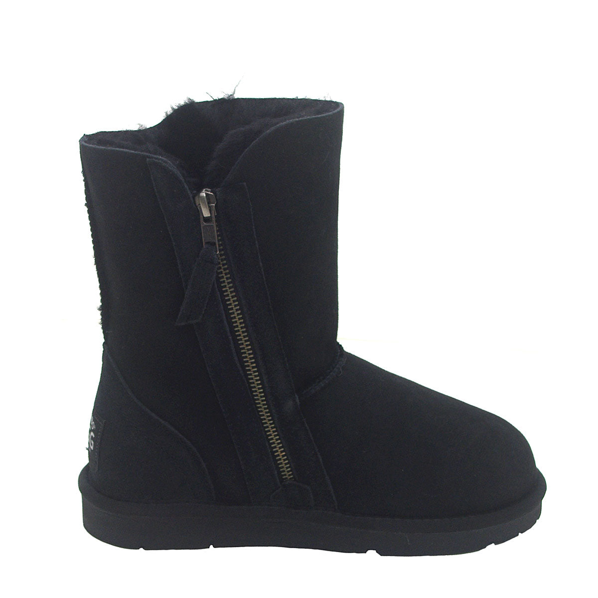 Short Zip Ugg Boots Black