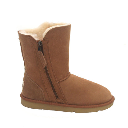 Short Zip Ugg Boots Chestnut