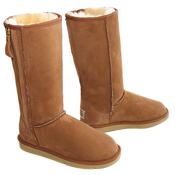 Tall Zip Ugg Boots Chestnut