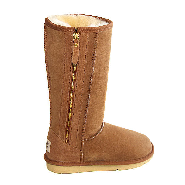 Tall Zip Ugg Boots Chestnut