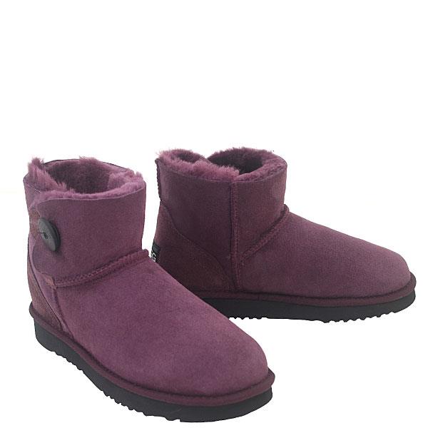 Button Wraps Mini Ugg Boots - Plum