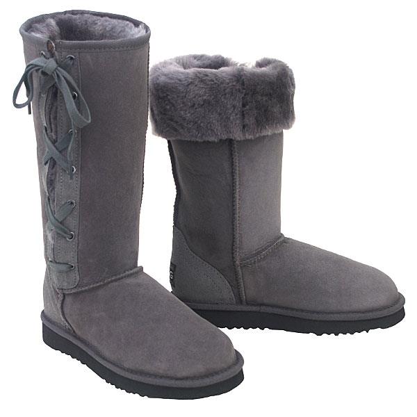 Deluxe Classic Tall Lace Up Ugg Boots - Grey – Real Ugg Boots