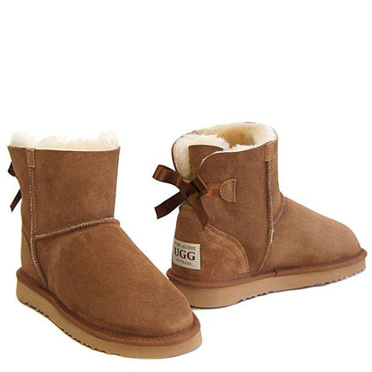 Mini Metro Bow Ugg Boots - Chestnut