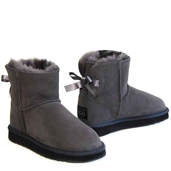 Mini Metro Bow Ugg Boots - Grey